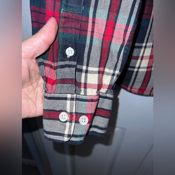 LAUREN JEANS COMPANY Ralph Lauren Plaid Long Rolltab Sleeve Button Shirt Sz PM - Picture 5 of 7